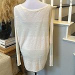 Free People Beach Linen Blend Gold Rush Striped Oversized Henley Knit Top SZ XS Photo 4