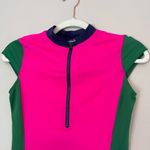 Boden USA Boden Horizon Tilos Short Sleeve 1/4 Zip Rashguard Beach Top Pink Navy Green 4 Photo 2