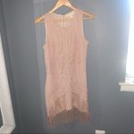 Urban Outfitters UO staring at stars nude fringe embroidered dress Photo 1