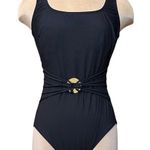 Longitude Vintage  Swimsuit Black One Piece 10 Photo 0