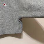 Champion  Reverse Weave Gray V-Neck Cropped Sweatshirt with Red and White Trim Photo 3