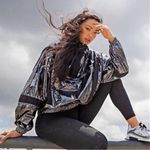 New Balance NWT Metallic Quarter Zip Windbreaker Photo 0