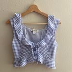 Urban Outfitters Ilene Blue and White Gingham Tie-Front Top Photo 2