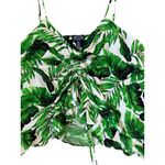SCOOP NYC Palm Leaf Tropical Print Ruched Tank Top Size XXL Green Photo 4