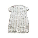 Faherty  Gemina Dress Womens Medium Beige Stripe Pleated‎ 100% Linen Shift Beach Photo 6