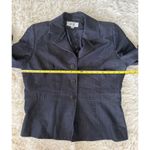 Les Suit Dark Wash Denim‎ Blazer Jacket, Button Front Career Business Women Blue Size M Photo 3