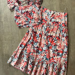 NWT Luna Moon Skirt / Top Set Size XL Floral Print Pink Photo 0