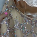 LuxGal Silk Sequin Dress Orange Size 10 Photo 3