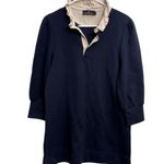 Pomander Place Charlotte Terry Shirt Dress Preppy Old Money Ruffle Collar Size M Blue Size M Photo 1