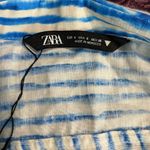ZARA Blue and White Casual Button Down Shirt Photo 4