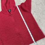 Eileen Fisher Cardigan Nubby Knit Sweater Hooded Front Zip Longsleeve in Red M Photo 11