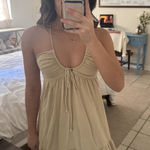 Linen Maxi Dress Tan Photo 0