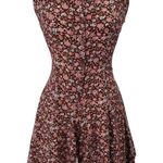 Vintage Sostanza Romper Ditsy Floral Button Front Mini Dress Burgundy Womens M Size M Photo 2