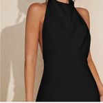 Elegant Black Backless Halter Dress Size XS Photo 5