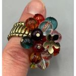 Vtg Ring Bubble Colorful Beads Floral Cluster One Size Stretch Band Photo 4