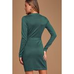 Lulus Literary Lover Forest Green Wrap Sweater Dress XS NWT Photo 7
