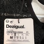 Desigual Black Lace Top Bohemian Blouse Bell Sleeve Embellished Medium NWT Photo 4