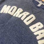 MORRO BAY Puffy Chenille Letters Sweatshirt Grey Blue Heather Size Small Photo 2