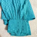 Vintage silk self tie blouse size 6 J.Raymond in green lagoon :Box H: Photo 10