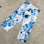 Bryn Walker Fioro Cotton Print Blue White Capri Cropped Pants Coastal Size XL Photo 4
