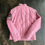 Marcia Collection Cafe Racer Pink Black Leather Women's Motorcycle Jacket Small Photo 4