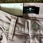 7 For All Mankind  Womens Size‎ 24 Pink Stonewash Cropped Straight Leg Jeans NWT Photo 2