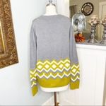 J.Crew  Geometric Fair Isle Crewneck Sweater Gold Gray Cream Wool Medium Photo 3