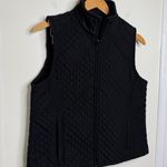 IZOD  Black Quilted Vest Women’s Size Medium Zip Up Classic Photo 1