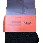 Missoni Women's Openwork Tights Shiny Ebony Black Zig Zag  S/M Brand New Photo 0
