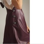 Anthropologie Maeve Faux Leather Pinafore In Plum NEW Size Small Photo 5