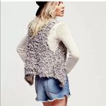 Free People Fur Gray/Cream Shag Vest Photo 1