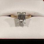 Emerald cut engagement ring! 2.5 karat gold band solitaire ring! Forever 1! Photo 7