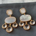Julie Vos Gold and Cream Dangle Earrings in white Photo 2