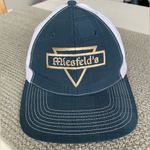 Miesfeld’s Meat Market Navy Blue and White Flat Brim Trucker Hat Adjustable Back Photo 2