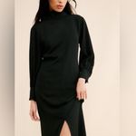 Anthropologie Maeve Women’s Black Long Sleeve Mock Neck Midi Dress Small Photo 9