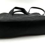 T Tahari Logo Emboss Shoulder Bag Shopper Tote Black Leather Handbag Goth Photo 6