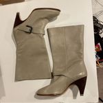 Adorable 70’s gray soft leather boho western heeled boots Stevie Nicks festival Size 6.5 Photo 0
