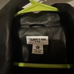 Celebrity Pink Faux Leather Jacket Photo 2