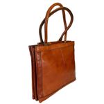 Vintage Charisma Cognac Brown Leather Triple Photo 7