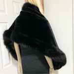Cozy Soft Black Faux Fur Rectangular Cape Wrap Shawl 65”X 24” Size undefined Photo 3