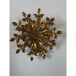 Vintage Emerald Green Aurora Borealis Rhinestone Flower‎ Brooch Pin Photo 5