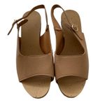Lightweight peep toe sling back shoes Size 40 9.5 adjustable straps NWOT Tan Photo 0