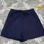 Jason Wu NWOT  Women’s High-Waisted Navy Cotton Shorts With Tie-Waist Belt in Siz Photo 2