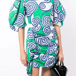 Rhode Pia Poplin Mini Floral Dress in Green / Blue Print | S Size M Photo 0