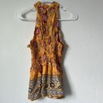 Rachel Zoe Rachel Zoe Smocked Sleeveless Halter Summer Blouse Yellow Floral Size Small NWT Photo 1