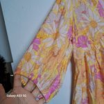 H&M  Yellow and Pink Floral Dress Photo 3