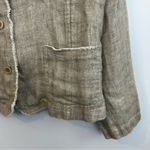 Eileen Fisher Khaki/Tan 100% Organic Linen Button Up Blazer/Jacket Size Medium Photo 10