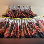 Lapis Anthropologie floral Ruffle Halter / Strapless Elastic Mini Dress size M Gray Size M Photo 6