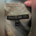 Lafayette 148  New York Button Up Short Muted Paisley Silk Long Sleeve Blouse 6 Photo 2
