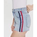 MOTHER | Easy Does It Nautical Anchor High Rise Jean Shorts | 24 Blue Photo 6